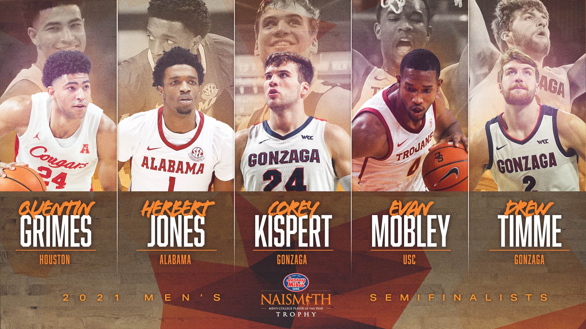 Timme, Kispert named Naismith Trophy semifinalists